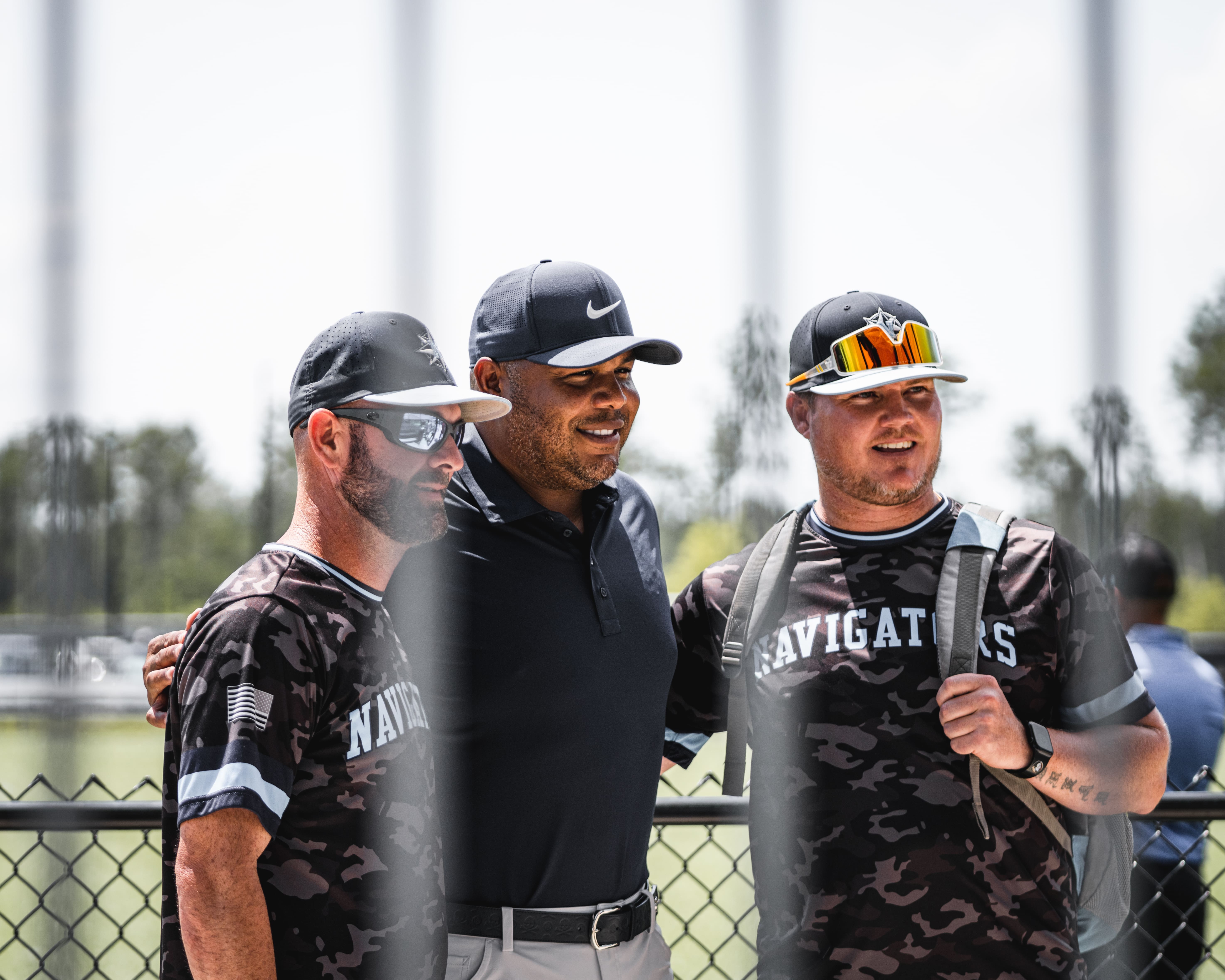 Andruw Jones with coaches at Ripken Select baseball tournament